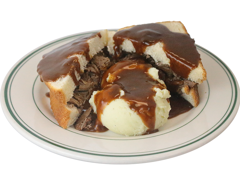 Smothered Hot Beef Sandwich